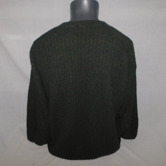 VTG Bill Blass Sweater Mens XL Green Knit Grandpa Henley Fisherman 90s Y2K USA - Picture 8 of 10